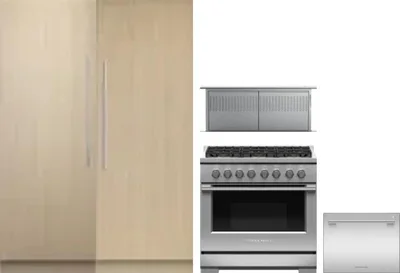 5 Piece Package Includes Refrigerator, Freezer, Range, Hood And Dishwasher